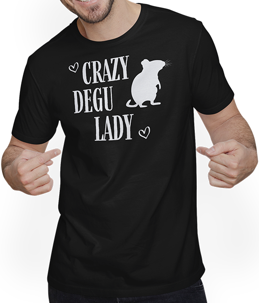 Produktbild von T-Shirt mit Mann Crazy Degu Lady | Lustiger Degu Spruch | Octodon Degus