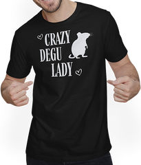 Produktbild von T-Shirt mit Mann Crazy Degu Lady | Lustiger Degu Spruch | Octodon Degus