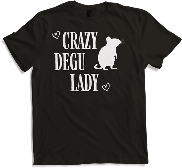 Produktbild von T-Shirt Crazy Degu Lady | Lustiger Degu Spruch | Octodon Degus