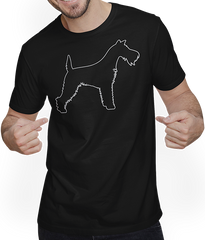 Produktbild von T-Shirt mit Mann Curly Hair Fox Terrier Rasse Draht Hair Fox Terrier