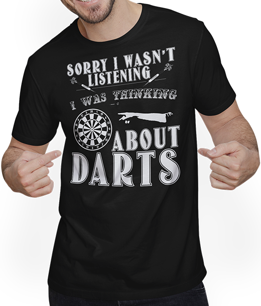 Produktbild von T-Shirt mit Mann DARTS | Lustiger Spruch für Darter & Dartfans | Dartspruch