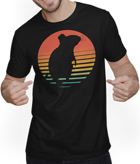 Produktbild von T-Shirt mit Mann DEGUS Retro Sonne | Degu Vintage Degubesitzer Deguhalter