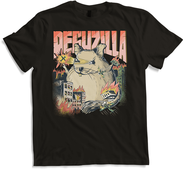 Produktbild von T-Shirt DEGUZILLA | Degu Geschenke für Frauen | Octodon Degu