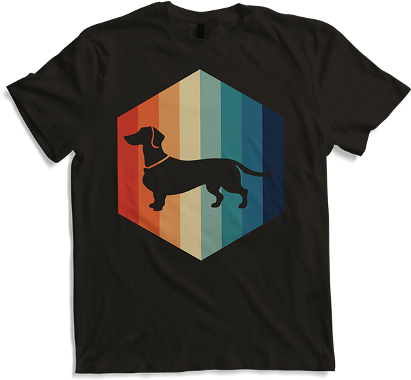Produktbild von T-Shirt Dackel Vintage Hexagon Wursthund Hundebesitzer
