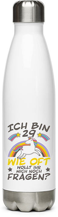 Produktbild von Edelstahlflasche Damen ich bin 29 Einhorn Lustiges 30. Geburtstag Frauen