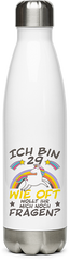 Produktbild von Edelstahlflasche Damen ich bin 29 Einhorn Lustiges 30. Geburtstag Frauen