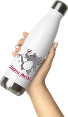 Produktbild von Thermosflasche von Hand gehalten Death Metal Spruch Betrunkene Katze Metalhead Heavy Metal