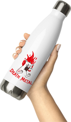 Produktbild von Thermosflasche von Hand gehalten Death Metal Spruch Horror Katze Metalhead Heavy Metal