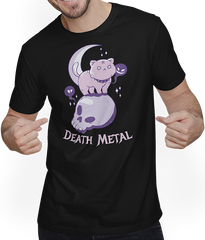 Produktbild von T-Shirt mit Mann Death Metal Spruch Horror Katze Metalhead Heavy Metal