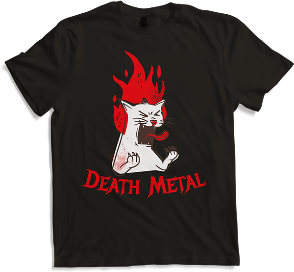 Produktbild von T-Shirt Death Metal Spruch Horror Katze Metalhead Heavy Metal