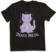 Produktbild von T-Shirt Death Metal Spruch Kaffee Katze Metalhead Heavy Metal