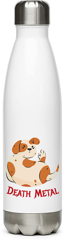 Produktbild von Edelstahlflasche Death Metal Spruch Mittelfinger Hund Metalhead Heavy Metal