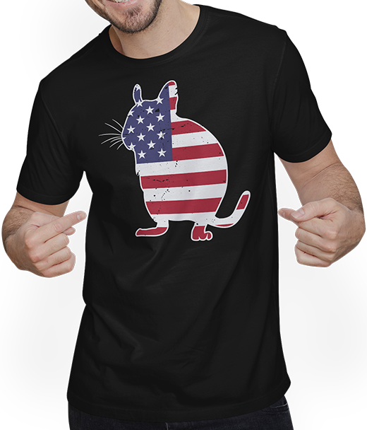 Produktbild von T-Shirt mit Mann Degu Patriotische Degus US-Flagge von Amerika Besitzer USA Degu