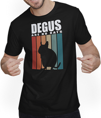 Produktbild von T-Shirt mit Mann Degu | Vintage Streifen | Degus sind keine Ratten | Spruch