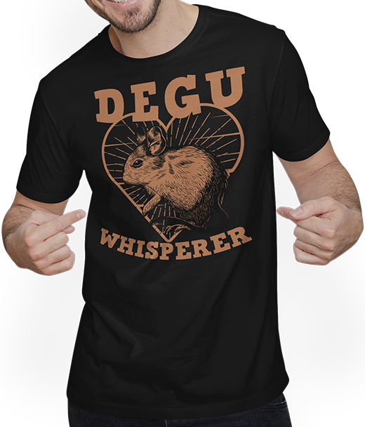 Produktbild von T-Shirt mit Mann Degu Whisperer Funny Degus Spruch Mädchen & Frauen Degu