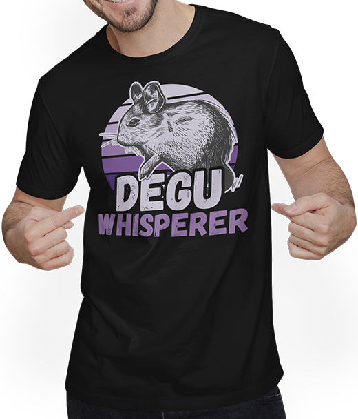 Produktbild von T-Shirt mit Mann Degu Whisperer Lustiger Degu Spruch für Mädchen & Frauen