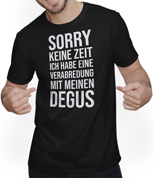Produktbild von T-Shirt mit Mann Degus | Lustiger Spruch | Geschenk für Degubesitzer | Degu