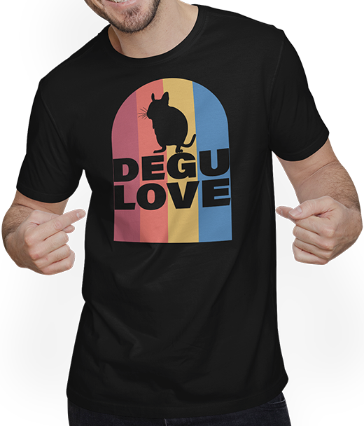 Produktbild von T-Shirt mit Mann Degus Vintage | Degu Love | Süßer Spruch für Deguhalter
