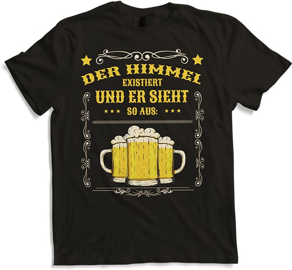 Produktbild von T-Shirt Der Himmel existiert Bierhumpen Männer Lustige Bier Sprüche