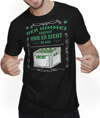 Produktbild von T-Shirt mit Mann Der Himmel existiert Bierkasten Männer Lustige Bier Sprüche
