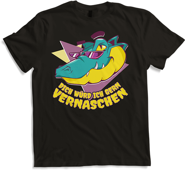 Produktbild von T-Shirt Dich würd ich gern vernaschen Alligator Freche Anmachsprüche