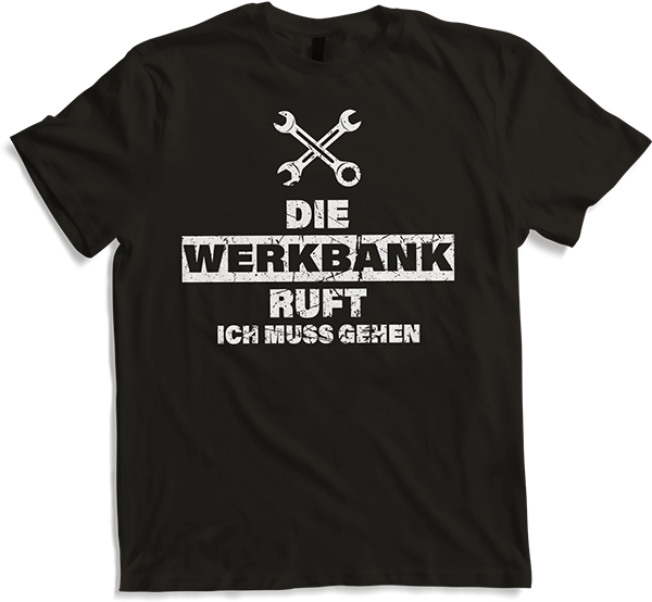 Produktbild von T-Shirt Die Werkbank ruft - Tüftler Bastler Schrauber Spruch Vater