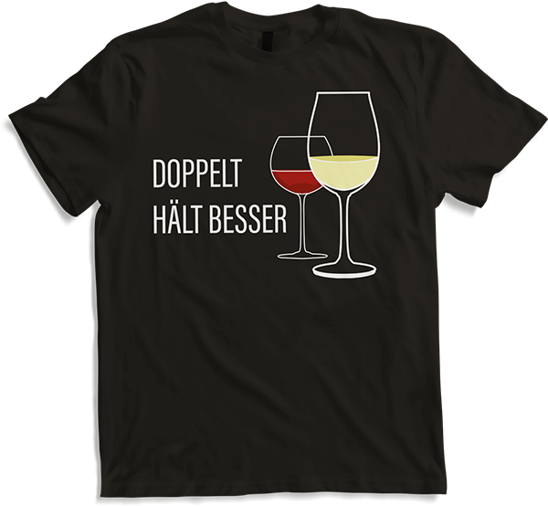 Produktbild von T-Shirt Doppelt hält besser Rotwein Weißwein Spruch Wein Sprüche