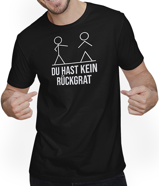 Produktbild von T-Shirt mit Mann Du hast kein Rückgrat | Lustiger sarkastischer Spruch | Witz