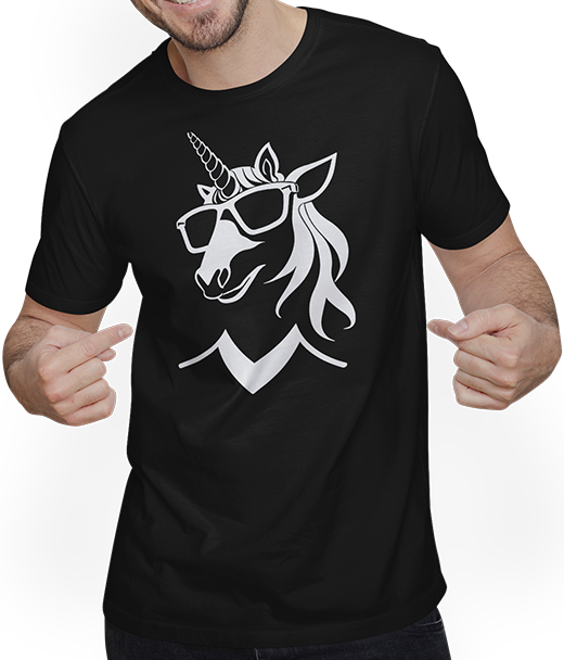 Produktbild von T-Shirt mit Mann Einhörner Anime Einhorn Manga Märchen Sonnenbrille