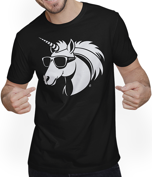 Produktbild von T-Shirt mit Mann Einhörner Anime Einhorn Manga Märchen Sonnenbrille