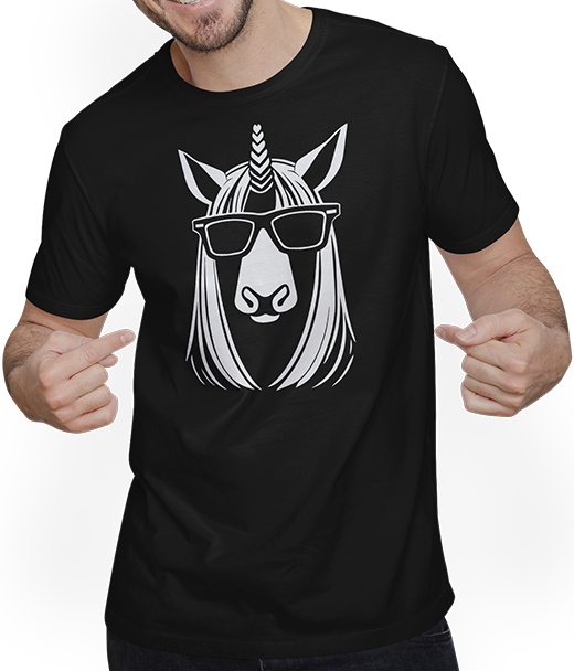 Produktbild von T-Shirt mit Mann Einhörner Anime Einhorn Manga Märchen Sonnenbrille