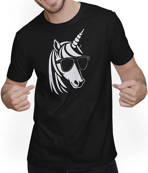 Produktbild von T-Shirt mit Mann Einhörner Anime Einhorn Manga Märchen Sonnenbrille