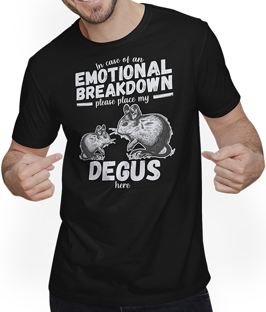 Produktbild von T-Shirt mit Mann Emotional Breakdown Degus | Lustiger Degu Spruch Frau Mädchen