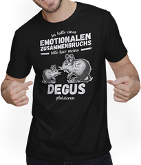 Produktbild von T-Shirt mit Mann Emotionalem Zusammenbruchs Degus | Lustiger Degu Spruch
