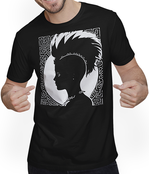 Produktbild von T-Shirt mit Mann Fantasy Post Punk keltische Tribal Kunst Batcave Girl Gothic