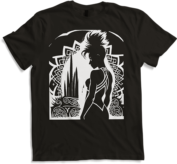 Produktbild von T-Shirt Fantasy Post Punk keltischer Tribal Batcave Mohawk Girl Gothic