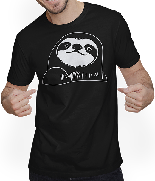 Produktbild von T-Shirt mit Mann Faultier Gesicht Silhouette Geburtstag Faultier Spruch