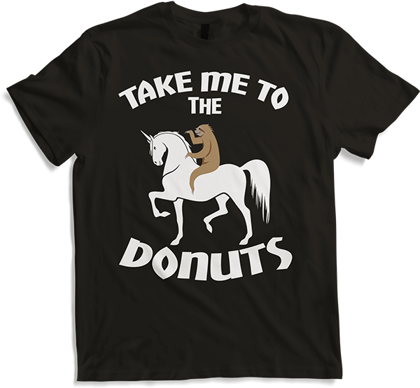 Produktbild von T-Shirt Faultier auf Einhorn möchte Donut naschen T-Shirt