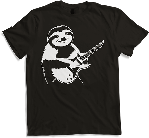Produktbild von T-Shirt Faultier mit E-Gitarre Musiker Lustiger Gitarrist