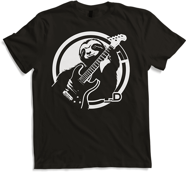 Produktbild von T-Shirt Faultier mit E-Gitarre Musiker Lustiger Gitarrist