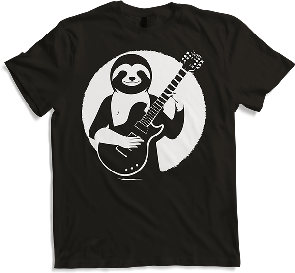 Produktbild von T-Shirt Faultier mit E-Gitarre Musiker Lustiger Gitarrist