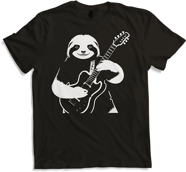 Produktbild von T-Shirt Faultier mit E-Gitarre Musiker Lustiger Gitarrist