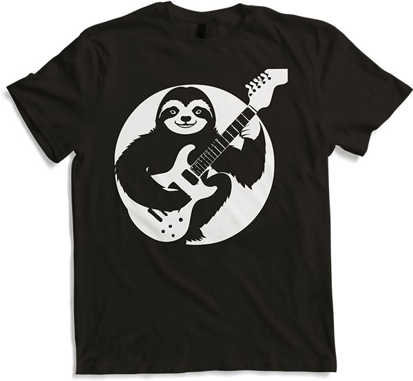 Produktbild von T-Shirt Faultier mit E-Gitarre Musiker Lustiger Gitarrist