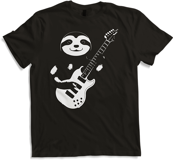 Produktbild von T-Shirt Faultier mit E-Gitarre Musiker Lustiger Gitarrist