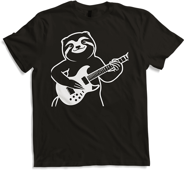 Produktbild von T-Shirt Faultier mit E-Gitarre Musiker Lustiger Gitarrist