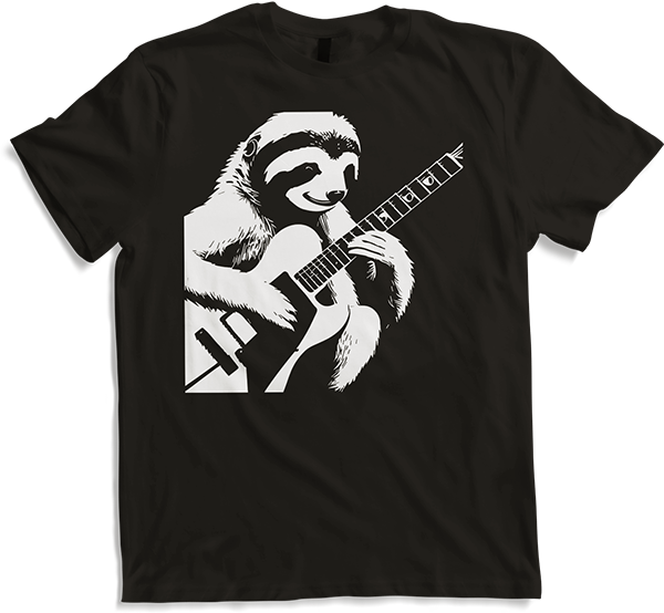 Produktbild von T-Shirt Faultier mit E-Gitarre Musiker Lustiger Gitarrist