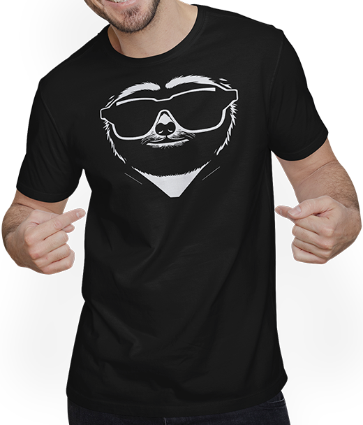 Produktbild von T-Shirt mit Mann Faultiere Anime Faultier Manga Faultier Sonnenbrille