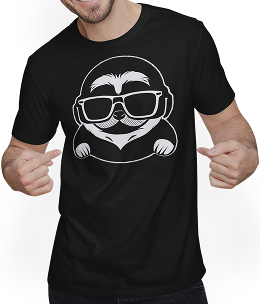 Produktbild von T-Shirt mit Mann Faultiere Anime Faultier Manga Faultier Sonnenbrille
