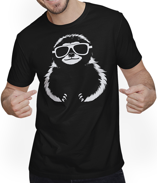 Produktbild von T-Shirt mit Mann Faultiere Anime Faultier Manga Faultier Sonnenbrille