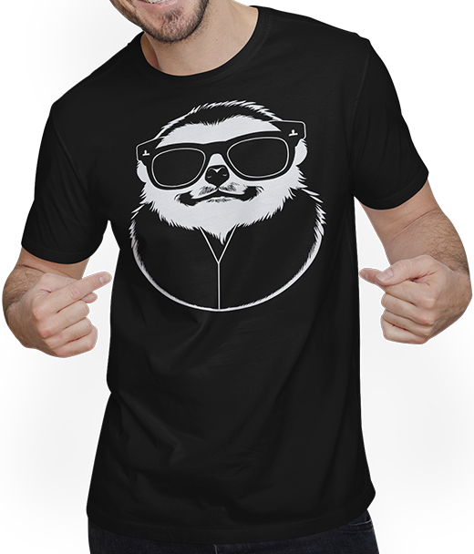 Produktbild von T-Shirt mit Mann Faultiere Anime Faultier Manga Faultier Sonnenbrille
